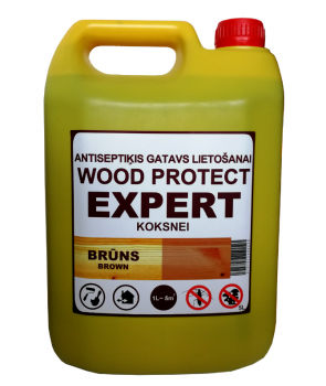 Erlits Wood Protect Expert Antiseptiķis koksnei, brūns 1L 
